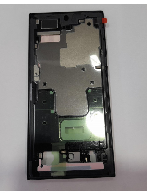 Carcasa central o marco gris rojo para Samsung Galaxy S23 Ultra SM-S918 GH96-15833E Service Pack