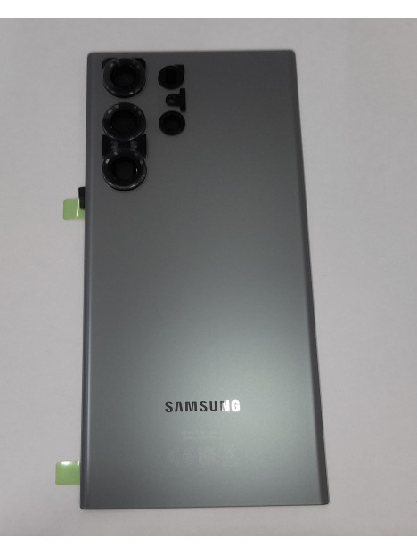 Tapa trasera o tapa bateria gris para Samsung Galaxy S23 Ultra SM-S918 GH82-30400E mas cubierta camara Service Pack