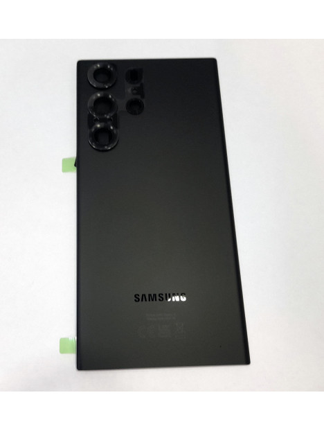 Tapa trasera o tapa bateria negra para Samsung Galaxy S23 Ultra SM-S918 GH82-30400A mas cubierta camara Service Pac