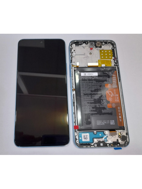 Pantalla lcd para Huawei Honor X8a 0235AEUJ mas tactil negro mas marco azul Service Pack