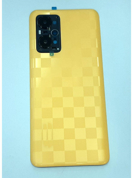 tapa trasera o tapa bateria amarilla para Realme GT Neo 3T mas lente camara negra calidad premium