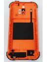 Carcasa trasera o tapa trasera negra naranja para Blackview BV5900