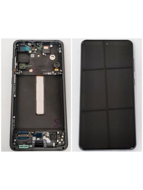 Pantalla LCD para Samsung Galaxy S21 FE SM-G990B GH82-26414A mas tactil negro mas marco gris service pack