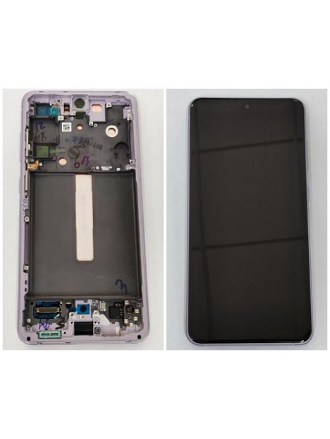 Pantalla LCD para Samsung Galaxy S21 FE SM-G990B GH82-26414D mas tactil negro mas marco violeta service pack