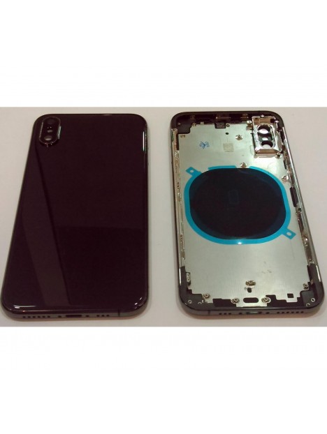 iPhone XS A2097 A2100 carcasa central o marco + tapa trasera o tapa bateria negra