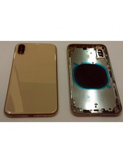 iPhone XS A2097 A2100 carcasa central o marco + tapa trasera o tapa bateria dorada