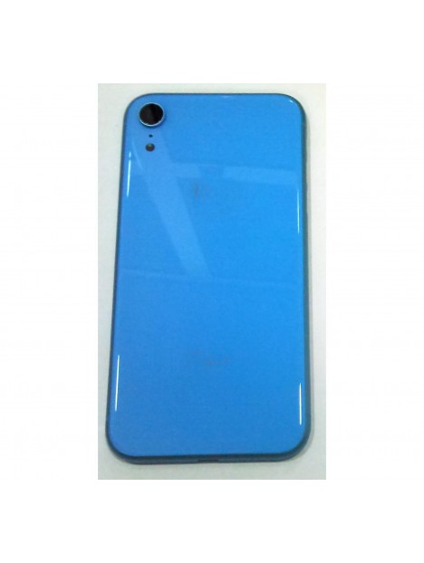 IPhone XR A2105 A2108 carcasa central o marco + tapa trasera o tapa bateria azul