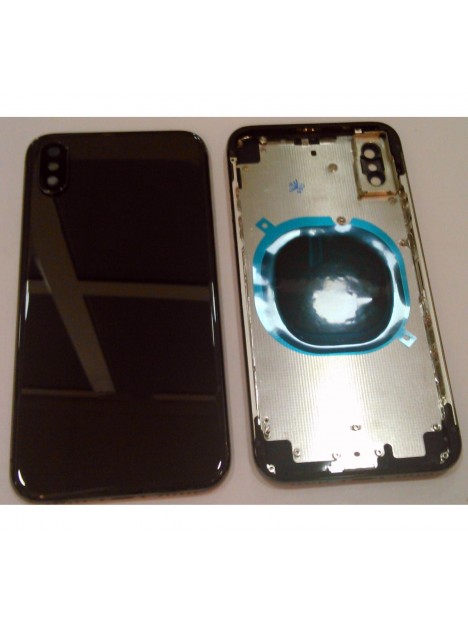 iPhone X A1865 A1901 A1902 carcasa central o marco + tapa trasera o tapa bateria negra