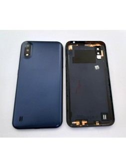 Tapa trasera o tapa bateria azul para Samsung Galaxy A01 A015 A015F SM-A015 SM-A015F mas cristal camara