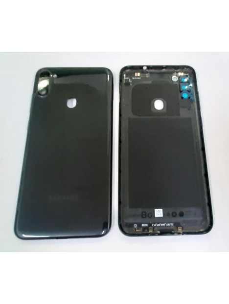 Tapa trasera o tapa bateria negra para Samsung Galaxy A11 2020 SM-A115F mas cristal camara