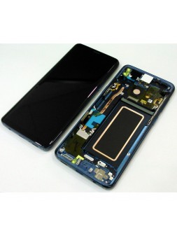 Samsung GH97-21696D Galaxy S9 SM-G960F pantalla lcd + táctil negro + marco azul premium Service Pack
