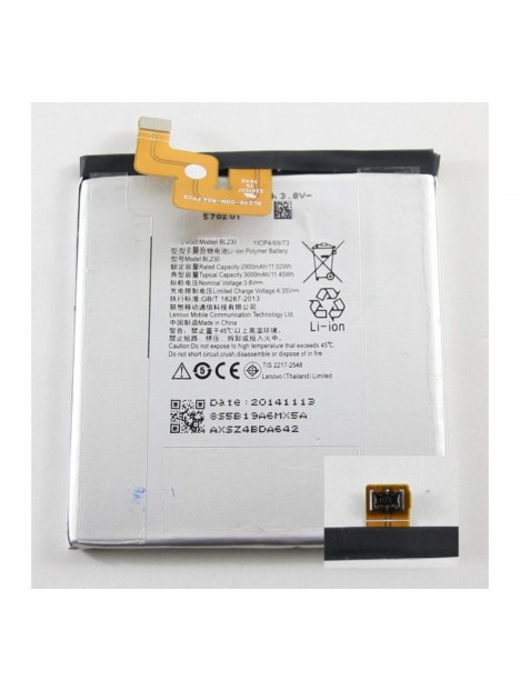 Bateria Premium Lenovo BL230 Vibe Z2 mini K920 mini Z2W Z2T 3000mAh
