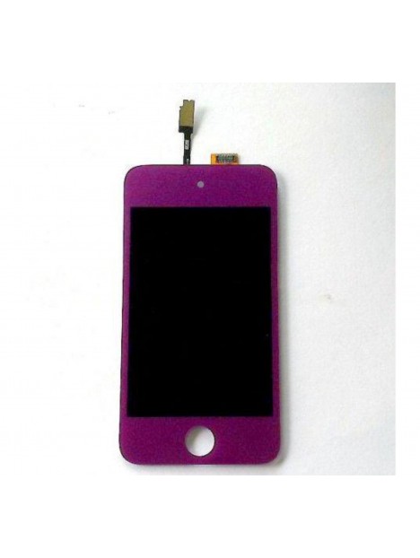 iPod Touch 4 pantalla lcd + táctil lila + botón home lila