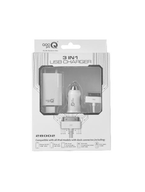 Kit de carga 3 en 1 iPhone - iPod automóvil y hogar 6207