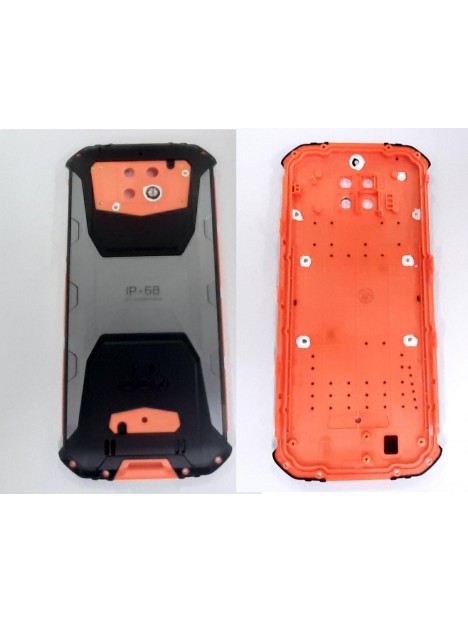 Tapa trasera o tapa bateria naranja para Oukitel WP6 mas chapa metalica mas cristal flash