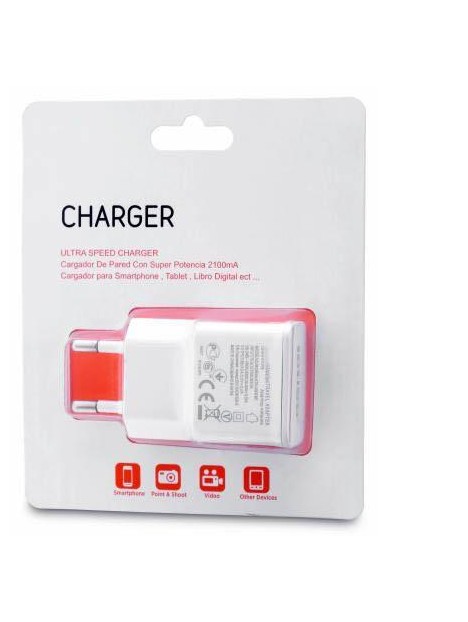 Cargador de red para Smartphone Tablet 2000mA 6208