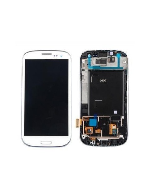 Samsung Galaxy s3 i9300 táctil+lcd+marco blanco premium