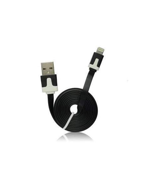 Cable Usb Plano Negro iPhone 5/5C/5S/6/6+/6s/6s+ iPad Mini C