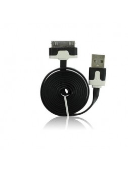 Cable usb plano Negro iPhone 3G 3GS 4G 4S IPOD