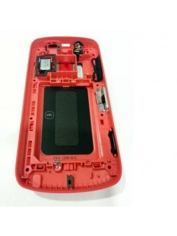 Nokia 808 Pureview carcasa central + tapa batería rojo