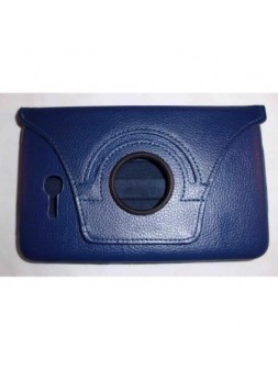 Samsung Galaxy Tab 3 Litte T110 Funda Cuero Giratoria 360º Azul Marino