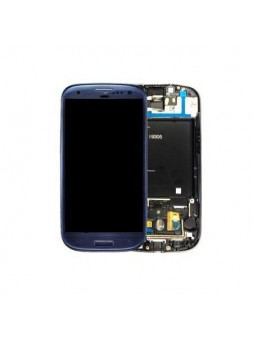 Samsung Galaxy S3 I9305 Lte Lcd + Táctil + Marco azul premium