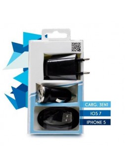 Cargador iPhone 5 Todo en 1 (COMP.IOS 7) Negro