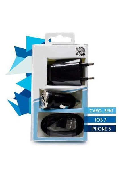 Cargador iPhone 5 Todo en 1 (COMP.IOS 7) Negro