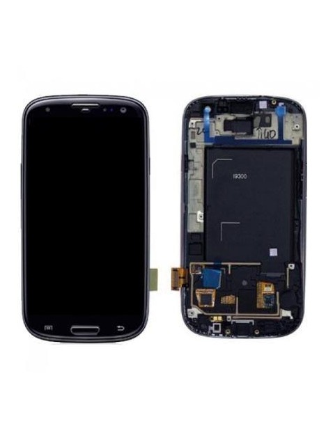 Samsung Galaxy i9300 táctil+lcd+marco negro premium