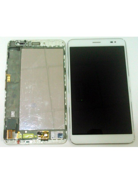 Pantalla lcd para Huawei Mediapad X1 7.0 7D-501L mas tactil blanco mas marco plata calidad premium