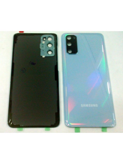 Tapa trasera o tapa bateria azul para Samsung Galaxy S20 SM-G980F mas cubierta camara