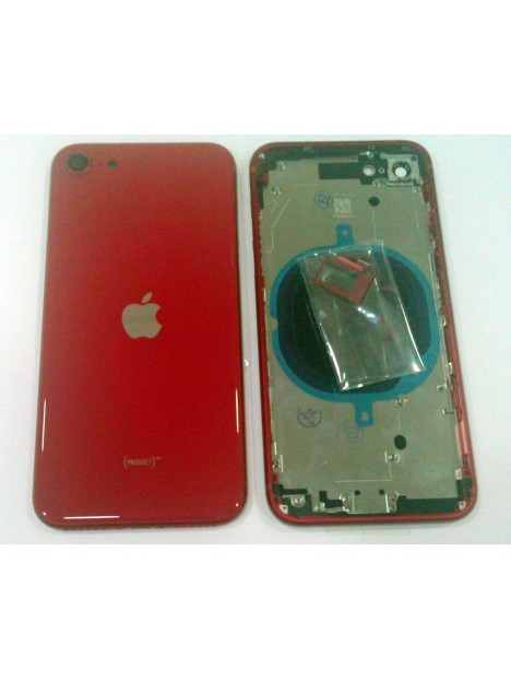 Carcasa central o marco rojo para IPhone SE 2020 mas tapa trasera o tapa bateria A2275 A2296 A2298