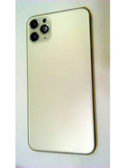 Carcasa o marco central para Iphone 11 Pro Max A2161 A2218 A2220 Tapa trasera o tapa bateria plata calidad premium