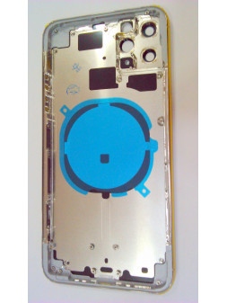 Carcasa o marco central para Iphone 11 Pro Max A2161 A2218 A2220 Tapa trasera o tapa bateria plata calidad premium