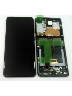 Pantalla lcd para Samsung Galaxy S20 PLUS SM-G986F GH82-22145A + tactil negro + marco Cosmic Black Premium Service