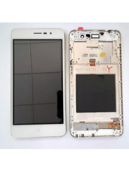 Pantalla lcd para Doogee X10 mas tactil blanco mas marco dorado calidad premium