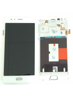 Pantalla lcd para Oneplus 3 A3000 A3003 mas tactil blanco mas marco blanco compatible