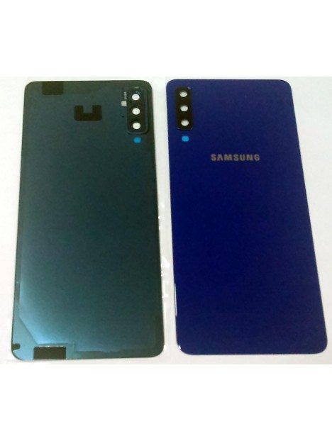 tapa trasera o tapa bateria azul oscuro para samsung a7 2018 a750 mas lente camara calidad premium