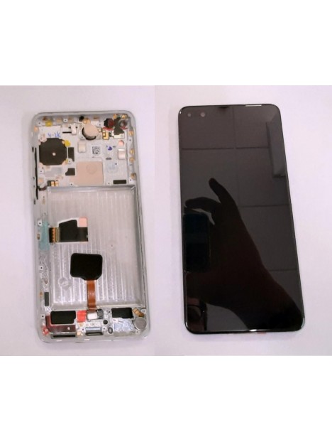 Pantalla lcd para Huawei P40 mas tactil negro mas marco plata calidad premium