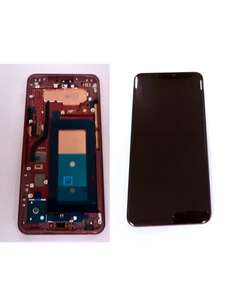 Pantalla lcd para LG V40 ThinQ mas tactil negro mas marco rojo calidad premium