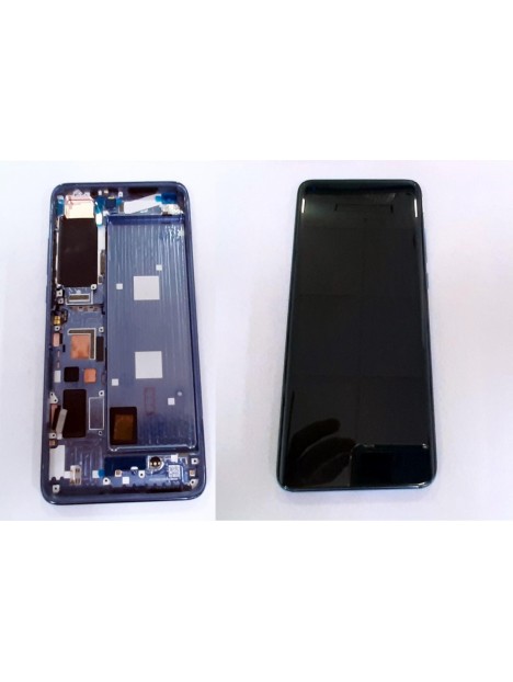 Pantalla lcd para Xiaomi Mi 10 5G / Xiaomi Mi 10 Pro 5G mas tactil negro mas marco azul calidad premium