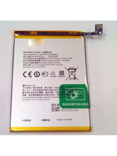Batería para Oppo A5 2020 CPH1931 Oppo A9 2020 Oppo A11x BLP727 4880mAh