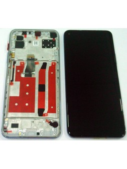 Pantalla lcd para Huawei P40 Lite 5G mas tactil negro mas marco plata calidad premium