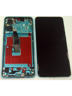 Pantalla lcd para Huawei P30 + tactil negro + marco Azul celeste compatible