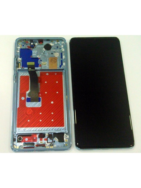 Pantalla LCD para Huawei P30 Pro VOG-AL00 VOG-AL10 VOG-L09 VOG-L29 VOG-TL00 mas tactil negro + marco azul oscuro co