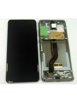 Pantalla lcd para Samsung Galaxy S20 PLUS SM-G986F GH82-22145E + tactil negro + marco Cosmic gray Premium Service P