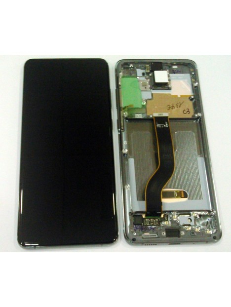 Pantalla lcd para Samsung Galaxy S20 PLUS SM-G986F GH82-22145E + tactil negro + marco Cosmic gray Premium Service P