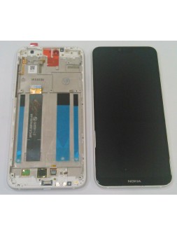 Pantalla lcd para Nokia 6.1 Plus X6 2018 TA-1099 Totoro mas tactil negro mas marco blanco calidad premium
