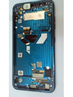 Pantalla LCD para LG G8S THINQ LMG810EAW mas tactil negro mas marco azul Calidad Premium