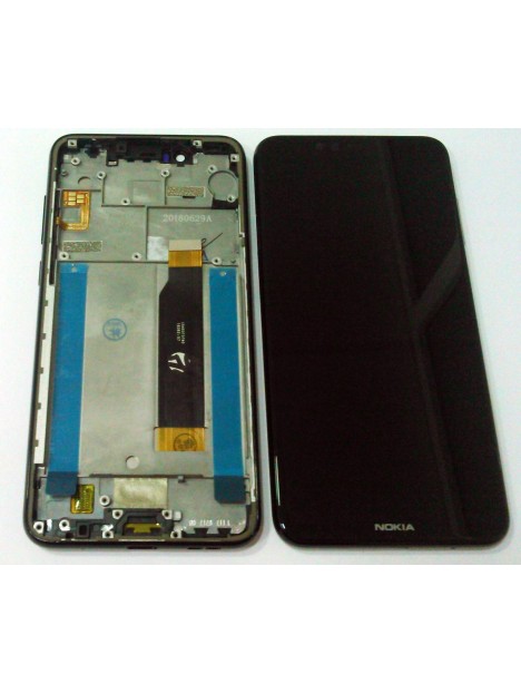 Pantalla lcd para Nokia X5 2018 5.1 Plus TA-1109 mas tactil negro mas marco azul calidad premium